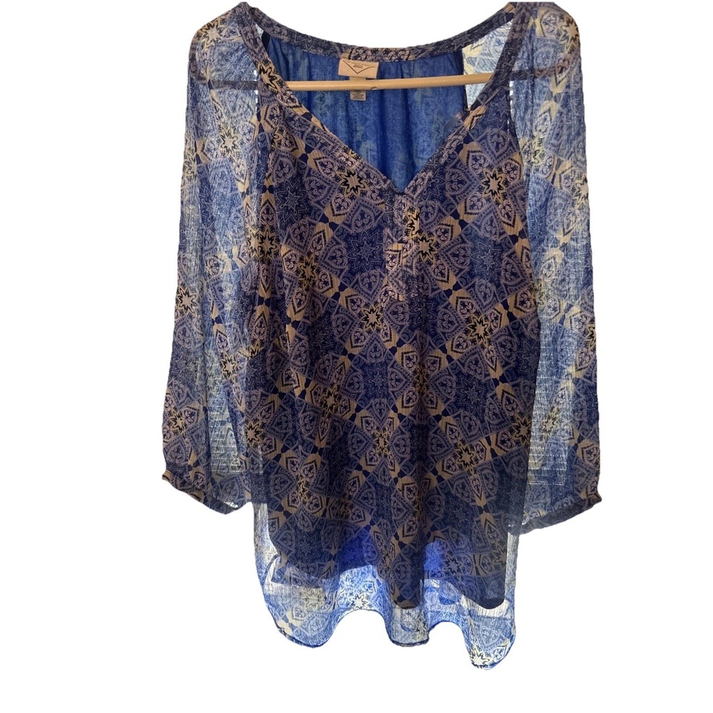 St. John's Bay Women's 1X   3/4 Sleeve Blouse Top Shirt